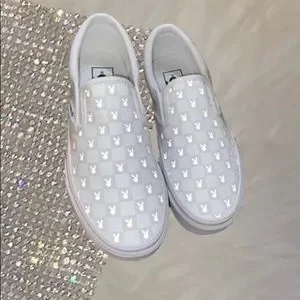 Vans Reflective Playboy Bad Bunny slip-on Buy Reflective Bad Bunny Custom Slip on Vans Online in India  main image 3